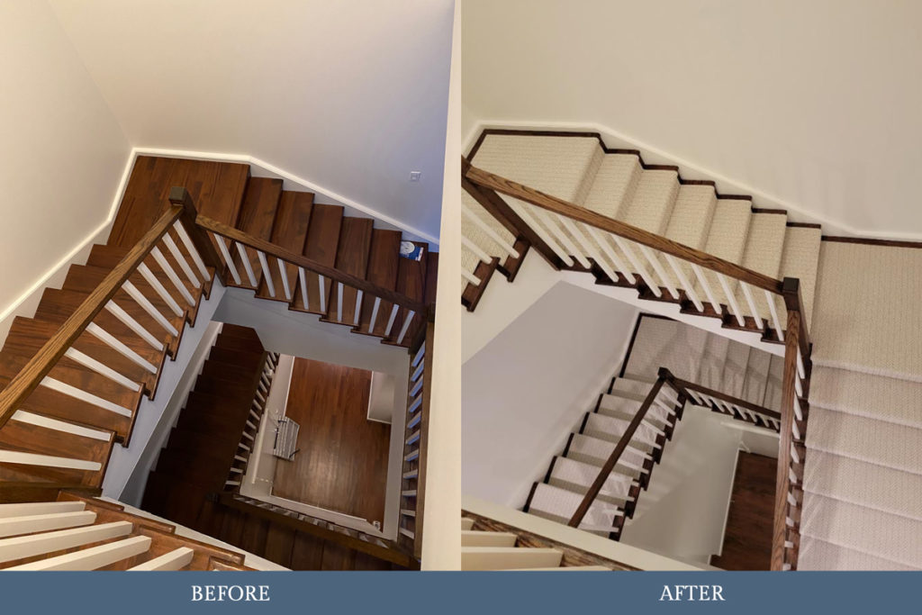 Staircase Runner Before And After Carpet Time Nyc