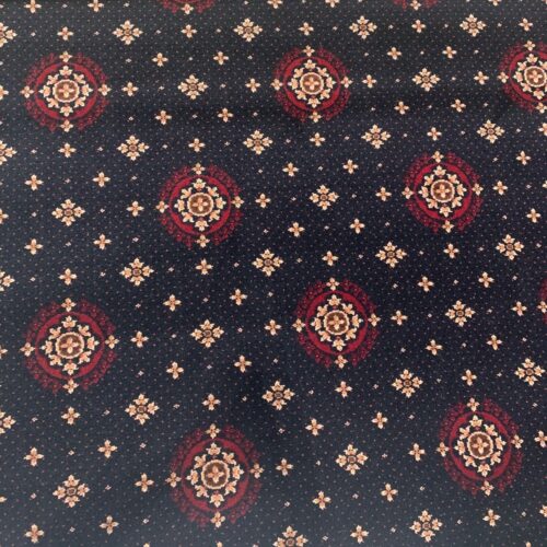 Couristan Axminster Black/Red Wool Medallion Rem