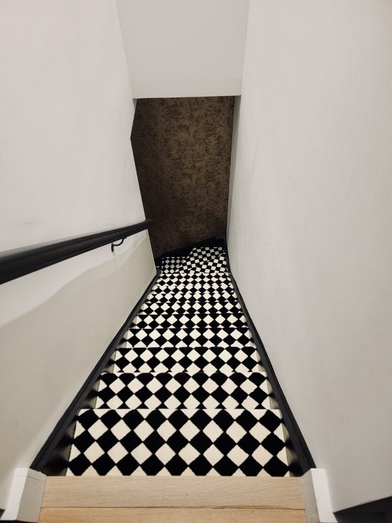 Black And White Stair Carpeting