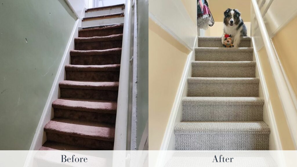 Before And After Stair Runner Installation